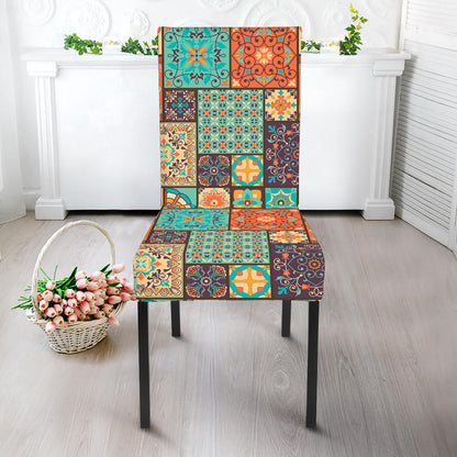 Vintage Floral Patchwork Pattern Print Dining Chair Slipcover