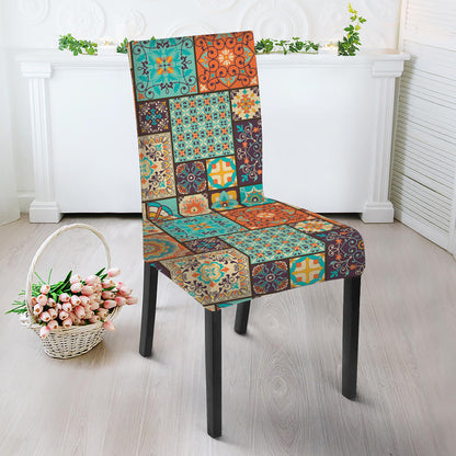 Vintage Floral Patchwork Pattern Print Dining Chair Slipcover