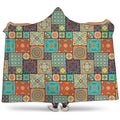 Vintage Floral Patchwork Pattern Print Hooded Blanket