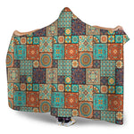 Vintage Floral Patchwork Pattern Print Hooded Blanket