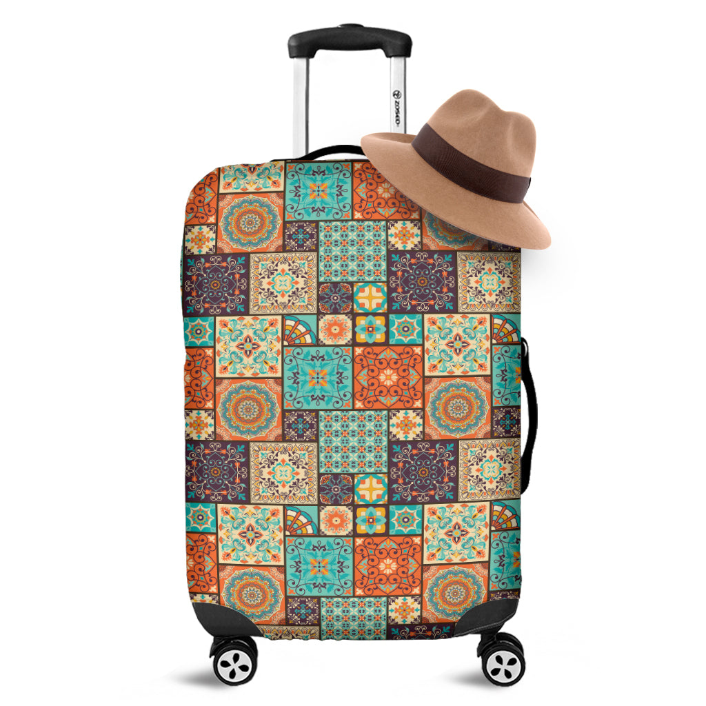 Vintage Floral Patchwork Pattern Print Luggage Cover