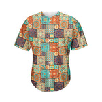 Vintage Floral Patchwork Pattern Print Men's Baseball Jersey