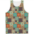 Vintage Floral Patchwork Pattern Print Men's Tank Top