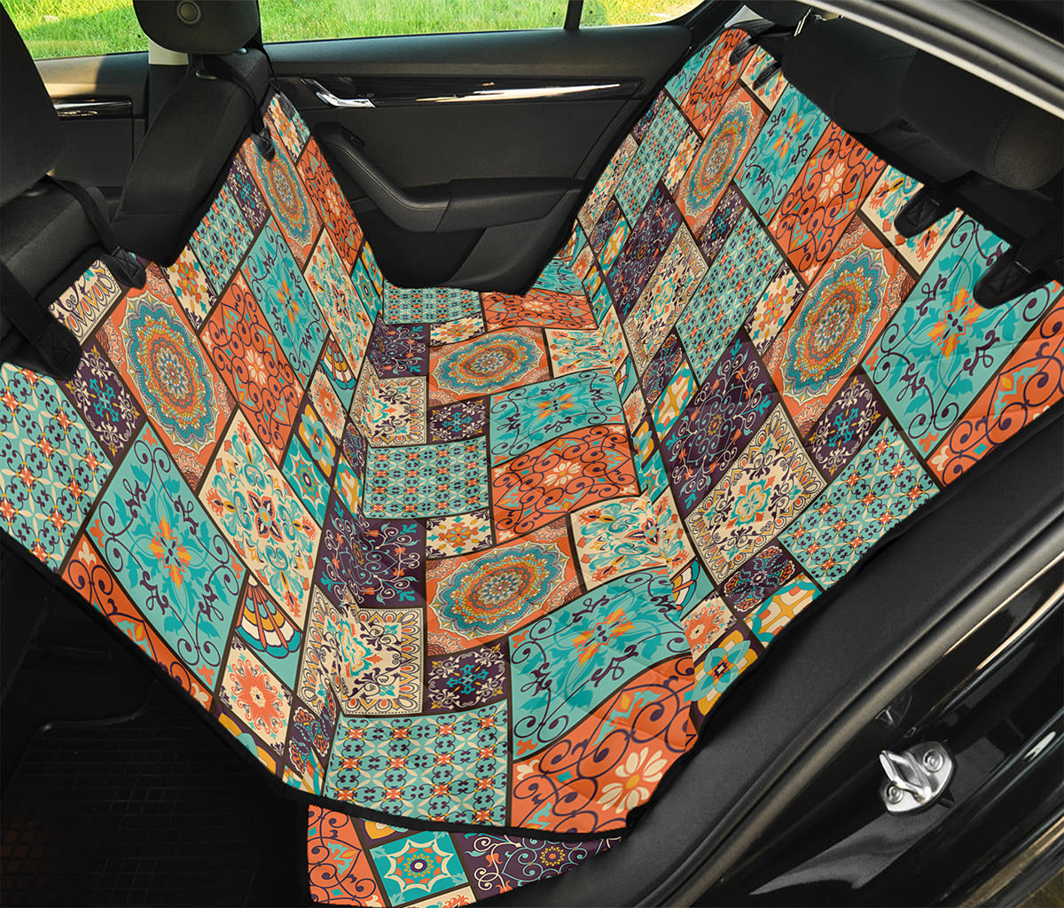 Vintage Floral Patchwork Pattern Print Pet Car Back Seat Cover