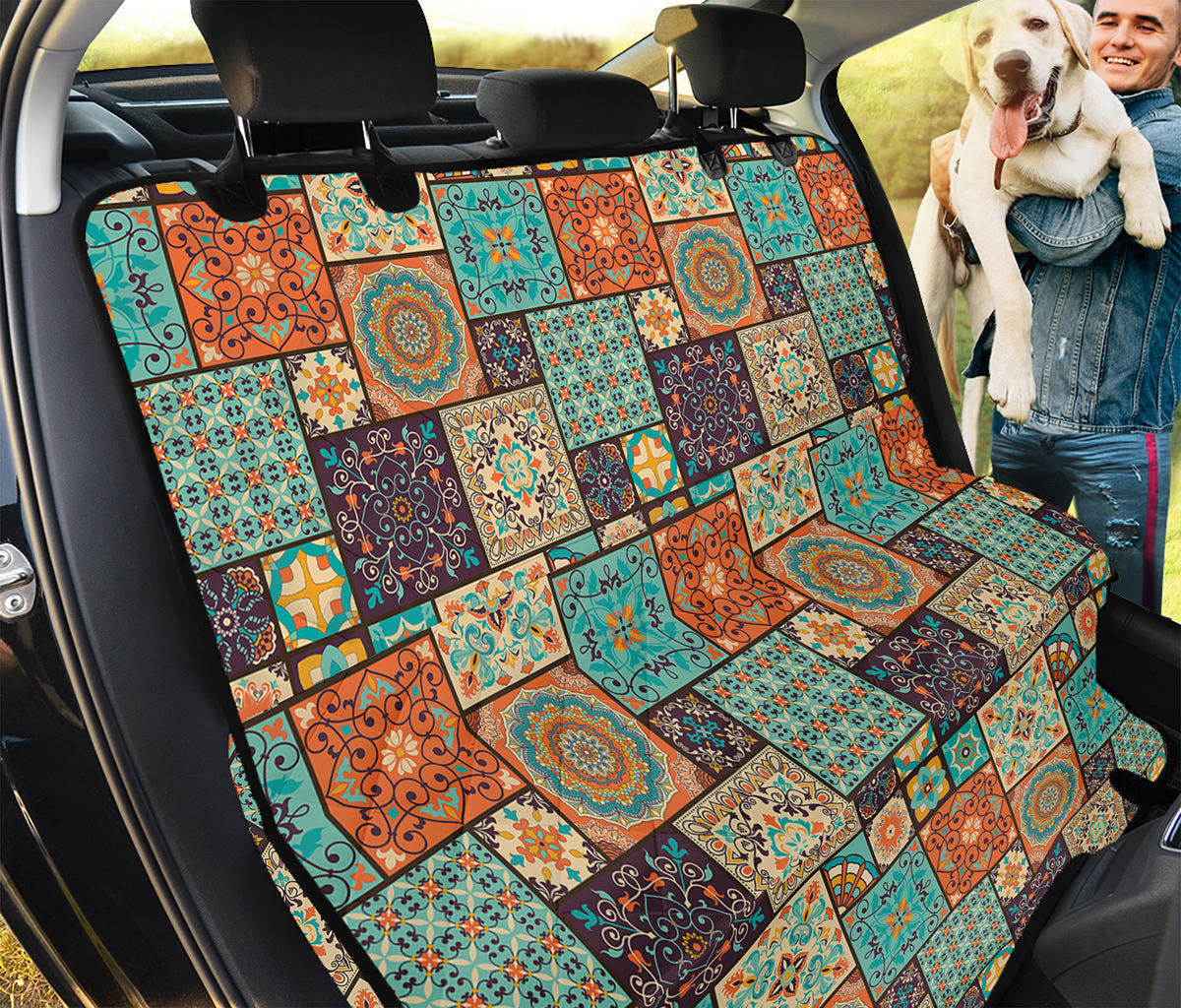 Vintage Floral Patchwork Pattern Print Pet Car Back Seat Cover
