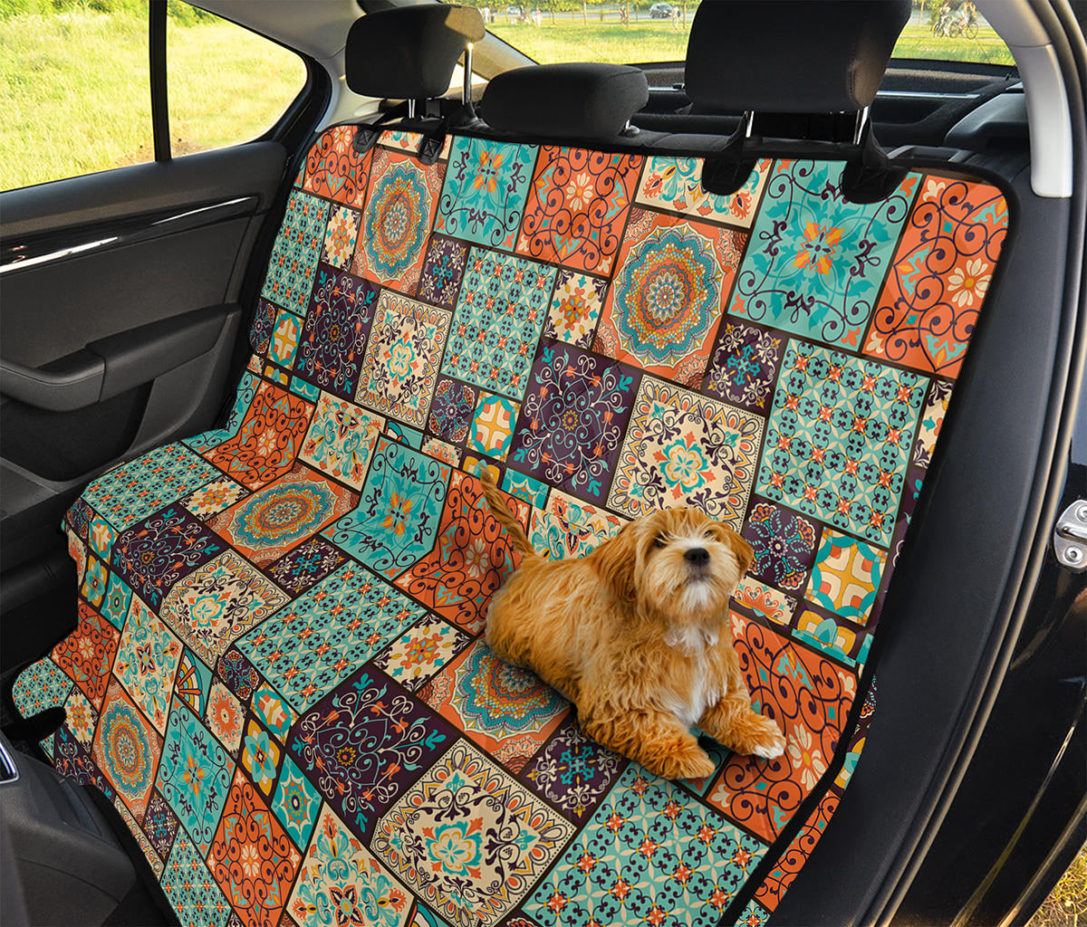Vintage Floral Patchwork Pattern Print Pet Car Back Seat Cover