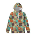 Vintage Floral Patchwork Pattern Print Pullover Hoodie