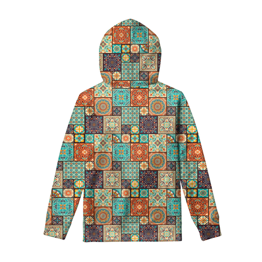 Vintage Floral Patchwork Pattern Print Pullover Hoodie