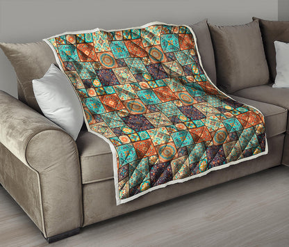 Vintage Floral Patchwork Pattern Print Quilt