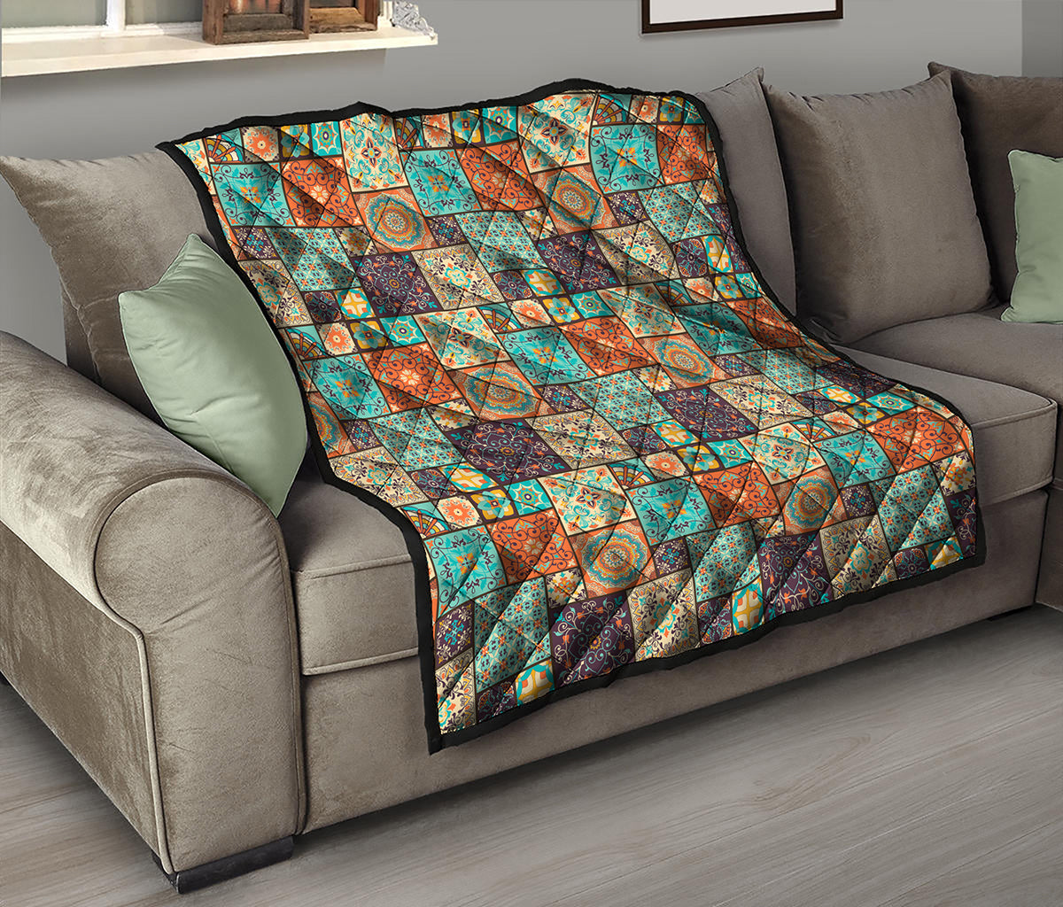 Vintage Floral Patchwork Pattern Print Quilt