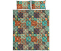 Vintage Floral Patchwork Pattern Print Quilt Bed Set