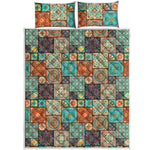 Vintage Floral Patchwork Pattern Print Quilt Bed Set