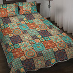 Vintage Floral Patchwork Pattern Print Quilt Bed Set