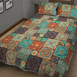 Vintage Floral Patchwork Pattern Print Quilt Bed Set