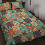 Vintage Floral Patchwork Pattern Print Quilt Bed Set
