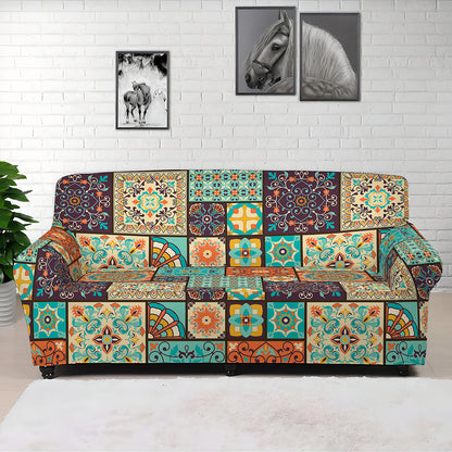 Vintage Floral Patchwork Pattern Print Sofa Cover