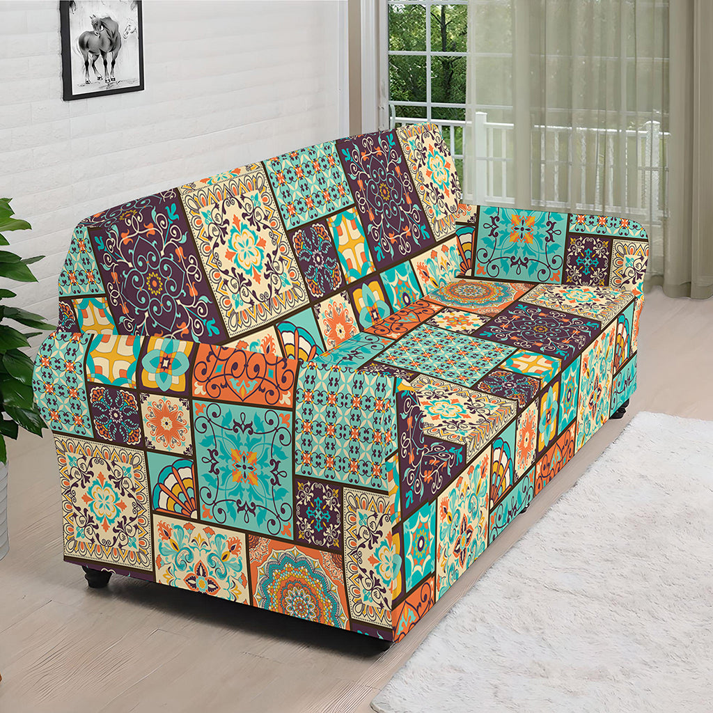 Vintage Floral Patchwork Pattern Print Sofa Cover