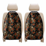 Vintage Floral Skull Pattern Print Car Seat Organizers