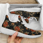 Vintage Floral Skull Pattern Print Mesh Knit Shoes GearFrost
