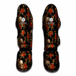Vintage Floral Skull Pattern Print Muay Thai Shin Guard