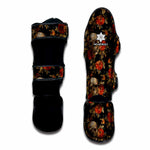 Vintage Floral Skull Pattern Print Muay Thai Shin Guard