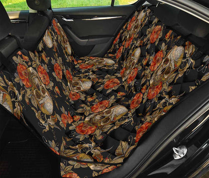 Vintage Floral Skull Pattern Print Pet Car Back Seat Cover