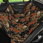 Vintage Floral Skull Pattern Print Pet Car Back Seat Cover