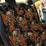 Vintage Floral Skull Pattern Print Pet Car Back Seat Cover