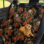 Vintage Floral Skull Pattern Print Pet Car Back Seat Cover