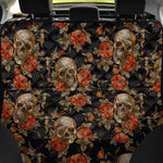 Vintage Floral Skull Pattern Print Pet Car Back Seat Cover