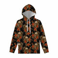 Vintage Floral Skull Pattern Print Pullover Hoodie