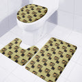 Vintage Flower Patchwork Pattern Print 3 Piece Bath Mat Set