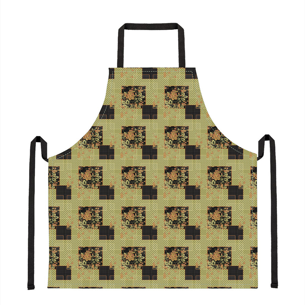 Vintage Flower Patchwork Pattern Print Apron