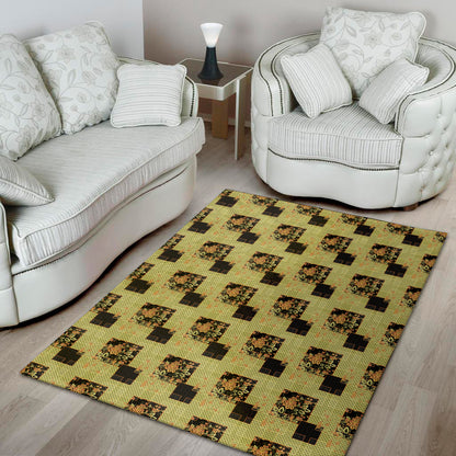 Vintage Flower Patchwork Pattern Print Area Rug