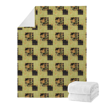 Vintage Flower Patchwork Pattern Print Blanket