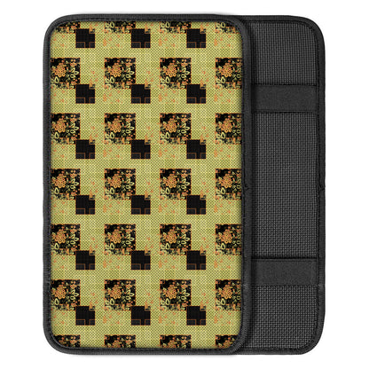 Vintage Flower Patchwork Pattern Print Car Center Console Cover