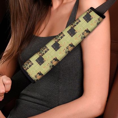 Vintage Flower Patchwork Pattern Print Car Seat Belt Covers
