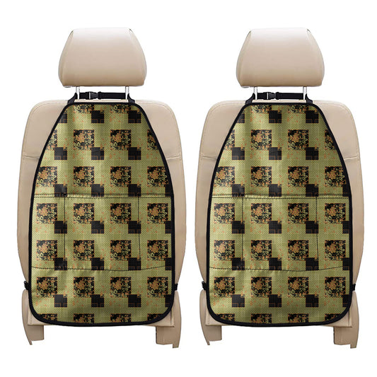 Vintage Flower Patchwork Pattern Print Car Seat Organizers
