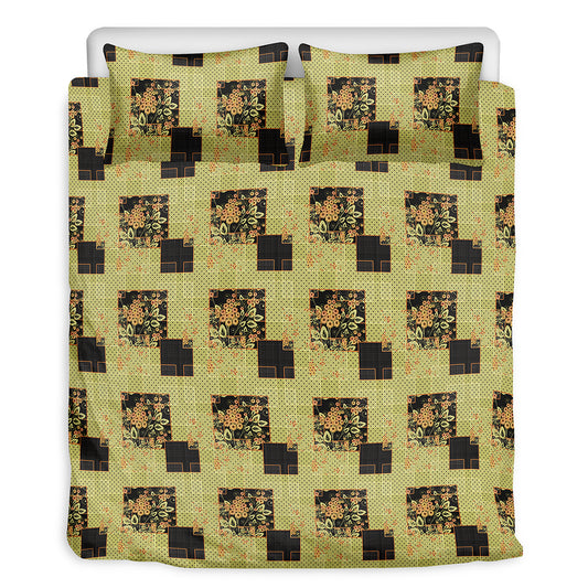 Vintage Flower Patchwork Pattern Print Duvet Cover Bedding Set