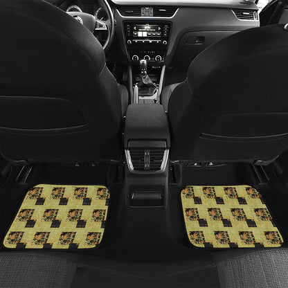 Vintage Flower Patchwork Pattern Print Front and Back Car Floor Mats