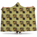 Vintage Flower Patchwork Pattern Print Hooded Blanket