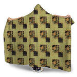 Vintage Flower Patchwork Pattern Print Hooded Blanket