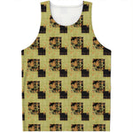 Vintage Flower Patchwork Pattern Print Men's Tank Top