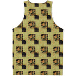 Vintage Flower Patchwork Pattern Print Men's Tank Top