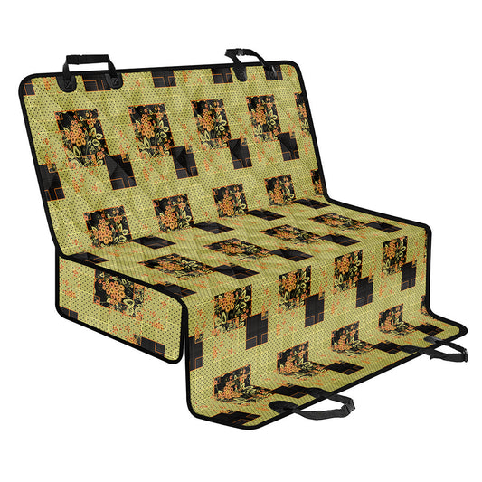 Vintage Flower Patchwork Pattern Print Pet Car Back Seat Cover