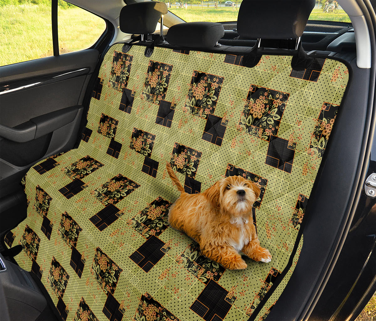 Vintage Flower Patchwork Pattern Print Pet Car Back Seat Cover