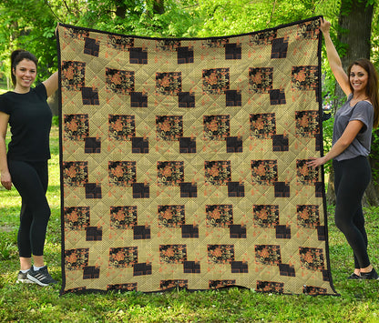 Vintage Flower Patchwork Pattern Print Quilt