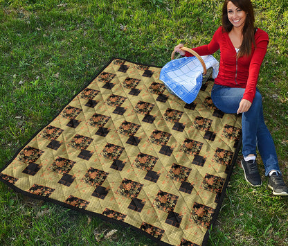 Vintage Flower Patchwork Pattern Print Quilt