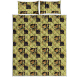 Vintage Flower Patchwork Pattern Print Quilt Bed Set