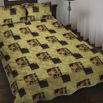 Vintage Flower Patchwork Pattern Print Quilt Bed Set